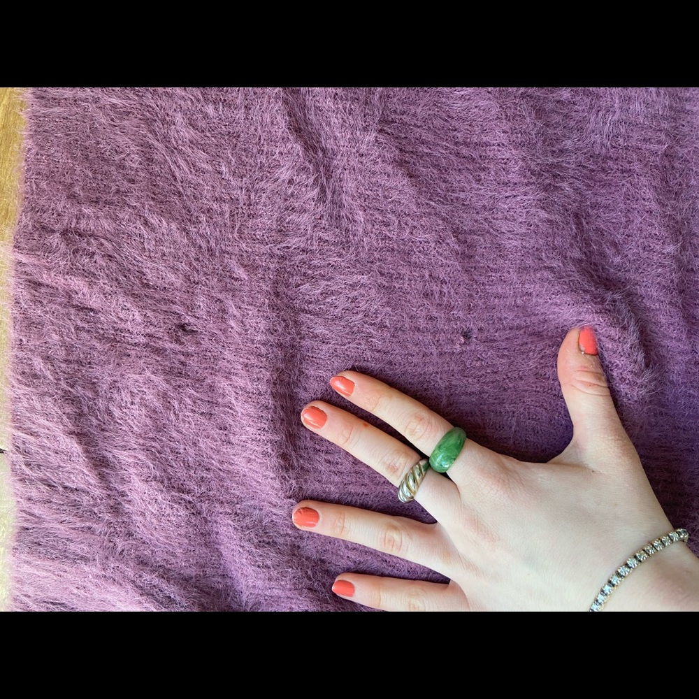 Fuzzy pink button up - Picture 2 of 2